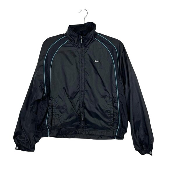 Vintage Nike Women’s M Full Zip-Embroidered Swoosh Nylon Windbreaker 90’s Jacket - Picture 1 of 12